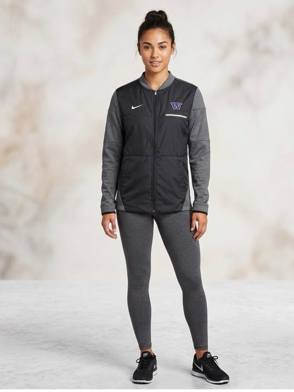 Washington State Huskies NCAA Nike Shield Women's Full Zip Jacket Size S EUC